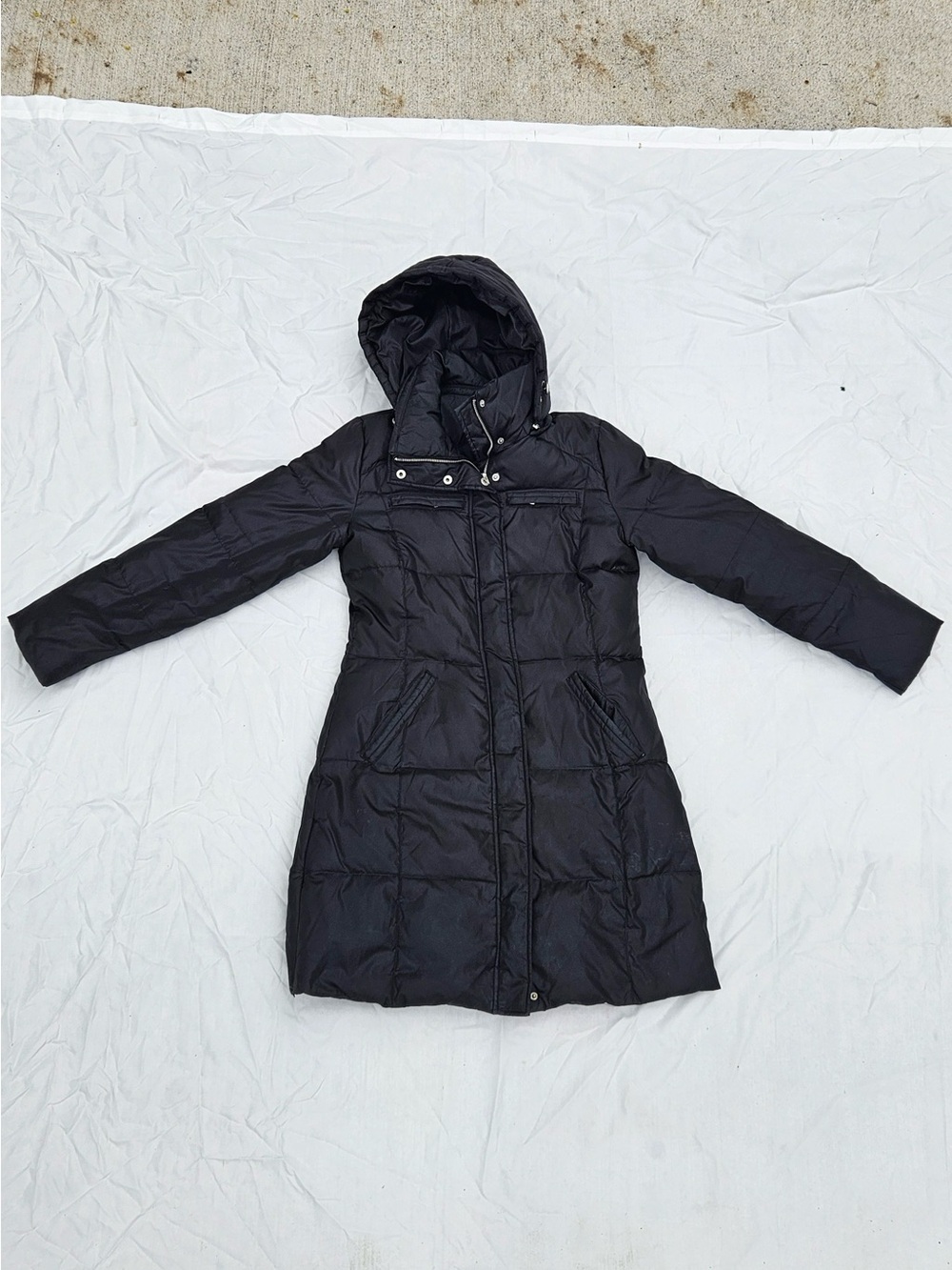 Michael Kors Long Black Puffer Jacket with Hood - Picture 11 of 16